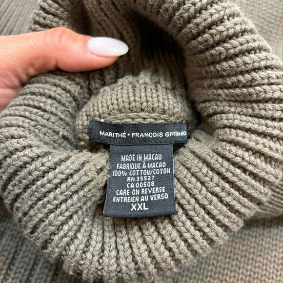 Ladies marithe francois girbaud Green Thick Knit Turtleneck Sweater Dress XXL - Picture 13 of 16